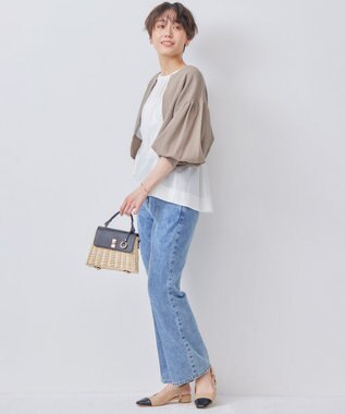 組曲 【WEB限定】ナチュラルローン ペプラムブラウス アイボリー系