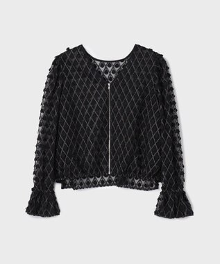 GRACE CONTINENTAL モチーフチュールブラウス ブラック