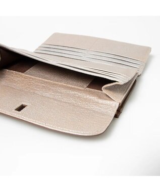 UNBILLION perche カラーコンビレザーかぶせ外がま口長財布 ブラウン