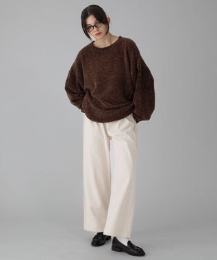 WEGO 【ユニセックス着用ITEM/MLサイズ展開】ベロアモールプルオーバー ブラウン