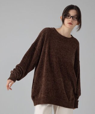 WEGO 【ユニセックス着用ITEM/MLサイズ展開】ベロアモールプルオーバー ブラウン