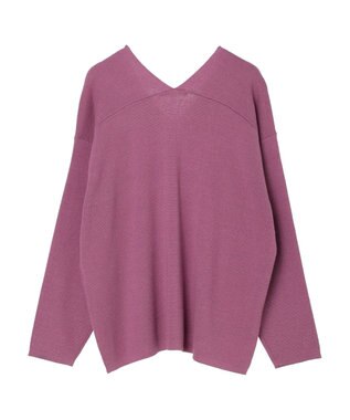 Green Parks 洗える　ミラノリブ編みニットプルオーバー Purple