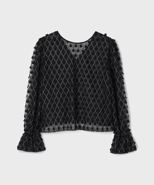 GRACE CONTINENTAL モチーフチュールブラウス ブラック