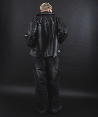 WEGO 【ユニセックス着用ITEM】MA55IVE　PUショートグラフィックブルゾン ブラック