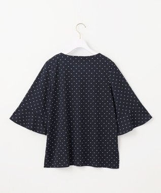 ANY SIS 【接触冷感・吸水速乾・UVケア】エアリードレープスムース 七分袖 ブラウス ネイビー系