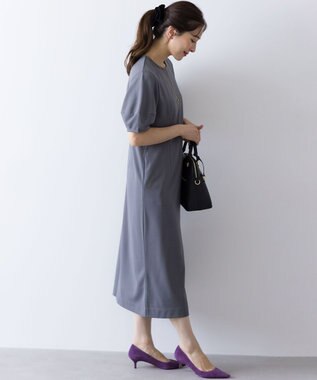 組曲 S ジョーゼットジャージーサック ワンピース グレー系