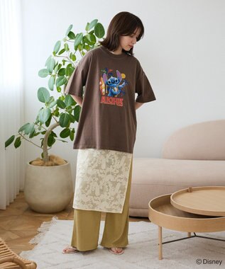 Green Parks スティッチ／ウ゛ィンテージ風ピグメントＴシャツ Brown