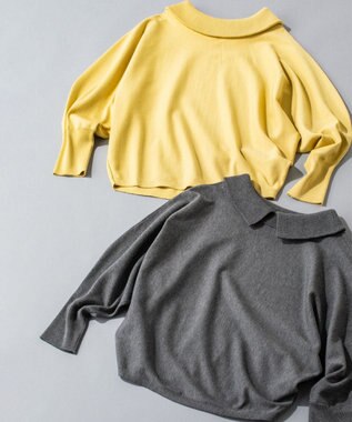 組曲 S 【加藤ローサさん着用 / 前後着用可】スムースストレッチロールネック ニット グレー系