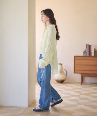 earth music&ecology カットオフフレアデニムパンツ Medium Indigo