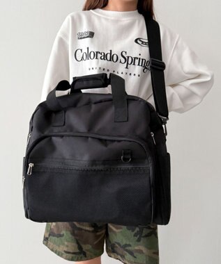 WEGO 【ユニセックス着用ITEM】2way拡張ボストンバッグ ブラック