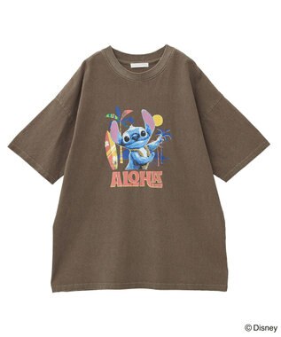 Green Parks スティッチ／ウ゛ィンテージ風ピグメントＴシャツ Brown