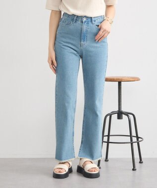 earth music&ecology カットオフフレアデニムパンツ Light Indigo