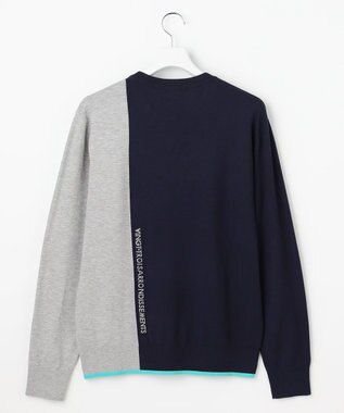 23区GOLF 【MEN】カラーブロックニット ネイビー系