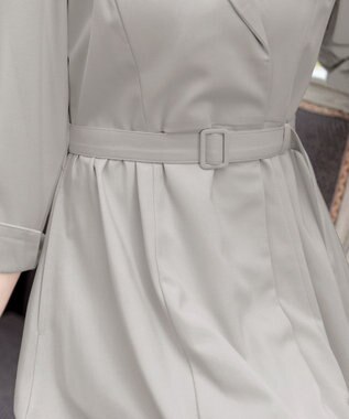 Tiaclasse L 【洗える】テーラードスーツワンピース ライトグレー