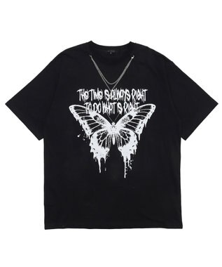 WEGO アクセ付きハードグラフィックT（SS） ブラック