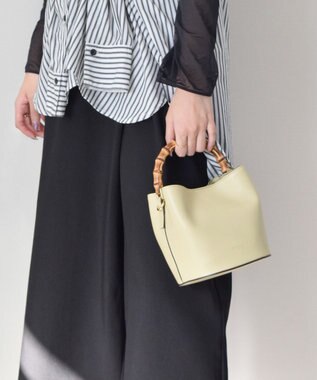  【LORISTELLA】バンブーハンドルレザーバケットバッグ