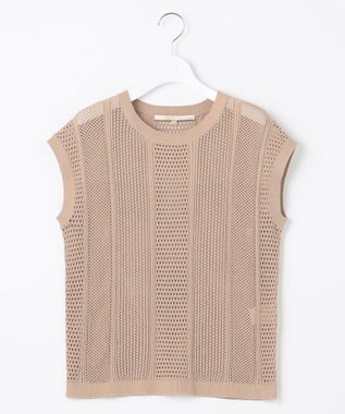 自由区 【洗える・XSサイズあり】シアーコイル ニット キャメル系
