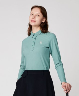 23区GOLF 飽きずに使えるベーシックアイテム【WOMEN】】 リブポロシャツ ライトグリーン系