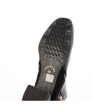 ing <Pitti>サイドファスナースクエアショートブーツ ブラック