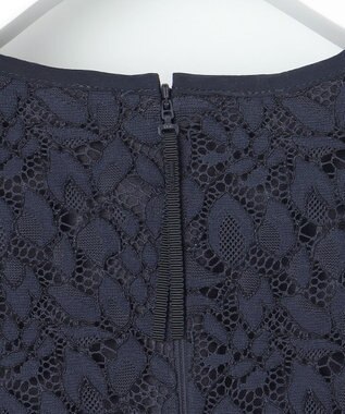 自由区 S 【洗える】フラワーリーフコードレース ワンピース ネイビー