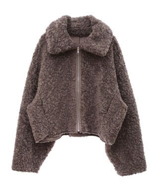 earth music&ecology リバーシブルフェイクムートンショートブルゾン モカ