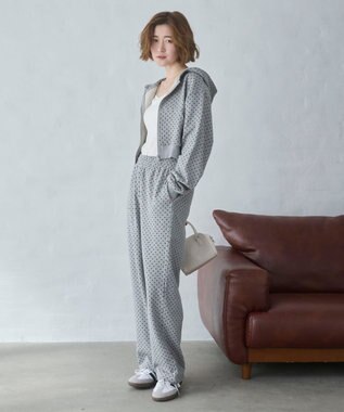 WEGO 【ウエストゴム/XSSMサイズ展開】スウェットワイドパンツ 柄2