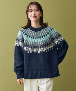 ANY ノルディックパターンニット ネイビー