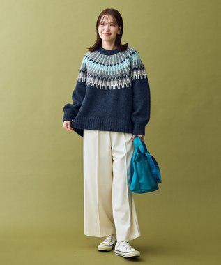 ANY ノルディックパターンニット ネイビー