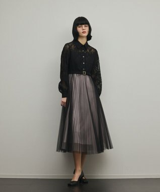 コードレースプリーツワンピース