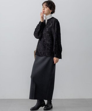 23区 【VERY掲載/洗える】カシミヤブレンド Iライン ニットスカート グレー系