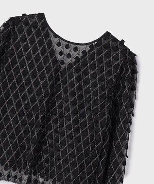 GRACE CONTINENTAL モチーフチュールブラウス ブラック