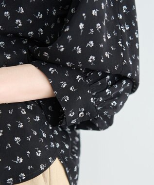 YECCA VECCA 2wayボリューム袖花柄ブラウス Black