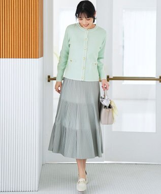 ANY SIS L プリーツ切替 スカート 【WEB・一部店舗限定】ミント