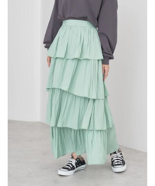 earth music&ecology フリルティアードスカート Mint Green