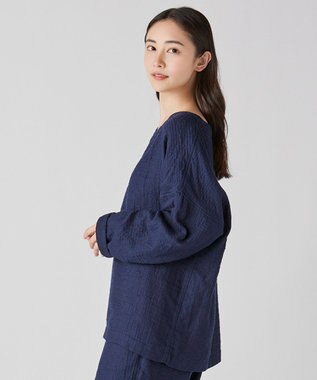 UCHINO マシュマロガーゼシンプルパジャマ ユニセックス ネイビー