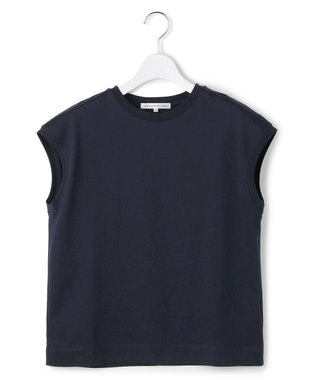 23区 シルキータッチ フレンチスリーブ Tシャツ ネイビー系