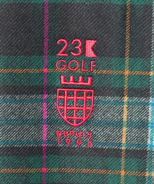 23区GOLF 【WOMEN】チェック長袖ポロシャツ ダークグリーン系3