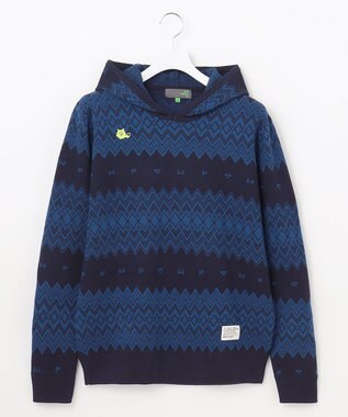 PW CIRCULUS 【手洗い可】【MEN】フェアアイルニットフーディ ネイビー系5