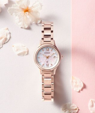 CITIZEN 【xC 30周年アニバーサリーモデル】「桜のフラワーボックス」をテーマにした光発電エコ・ドライブ電波時計 限定ウオッチ ES9498-77N サクラ色
