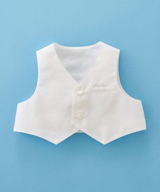 MIKI HOUSE HOT BISCUITS 【ミキハウス】 ツーウェイオールセットタキシード風【春夏向け】（50-70cm） 白