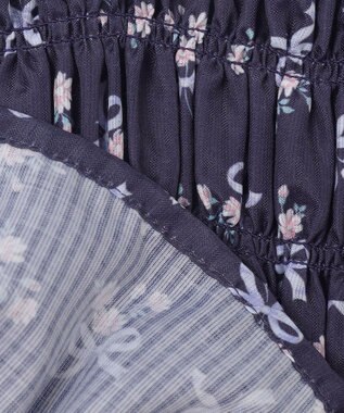 ANY KIDS フラワー×リボン ビスチェ付きTシャツ ネイビー