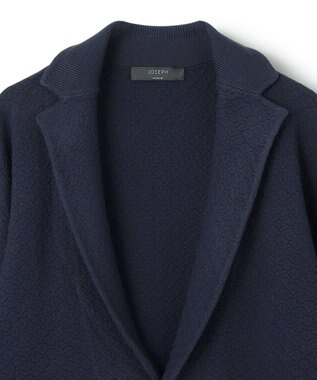 JOSEPH HOMME 新型【洗える】ヴィスコースリンクス 　ニットジャケット ネイビー系