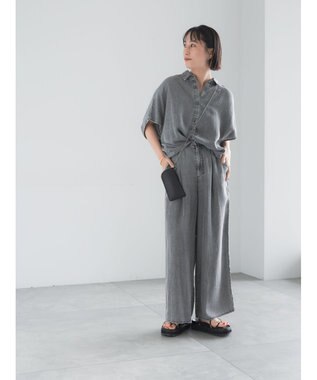 Te chichi ウォッシュデニムライクドルマンシャツ(セットアップ可) ブラック