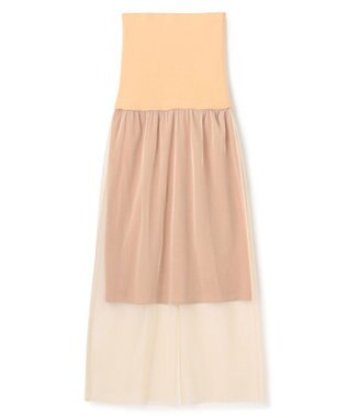 BEIGE， 【洗える】TAMARIX / ストレッチチュールIラインスカート Beige