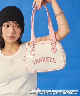 WEGO 別注MLBエナメルボストンバッグ ホワイト