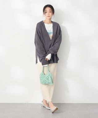 CRAFT STANDARD BOUTIQUE TC裏毛Ｖネックプルオーバー Black