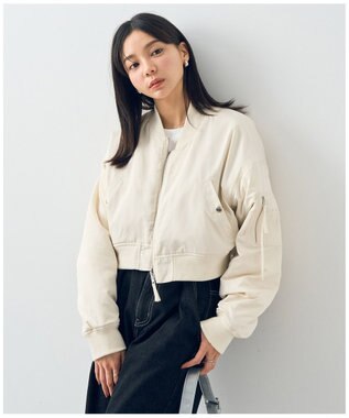 earth music&ecology ファーリバーシブルショートＭＡ－１ Ivory