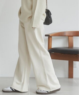 WEGO 【ANGIE VINTAGE/セットアップ対応】ワイドスウェットパンツ ベージュ