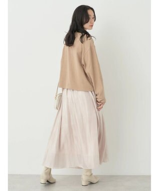 earth music&ecology シャイニーギャザースカート Beige