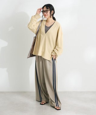 CRAFT STANDARD BOUTIQUE TC裏毛Ｖネックプルオーバー Beige